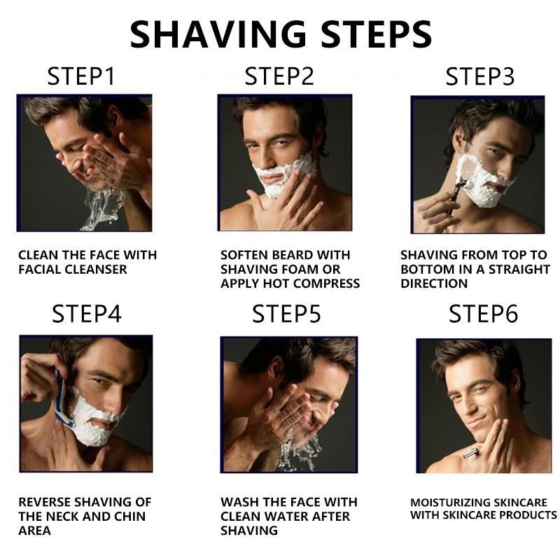 Manual Razor Holder & Blade Refills Set, 1 Set Handheld Razor Holder with Blade Replacement Heads, Men's Care Shaving Tool for Daily Use, Trending Products, Christmas Gift