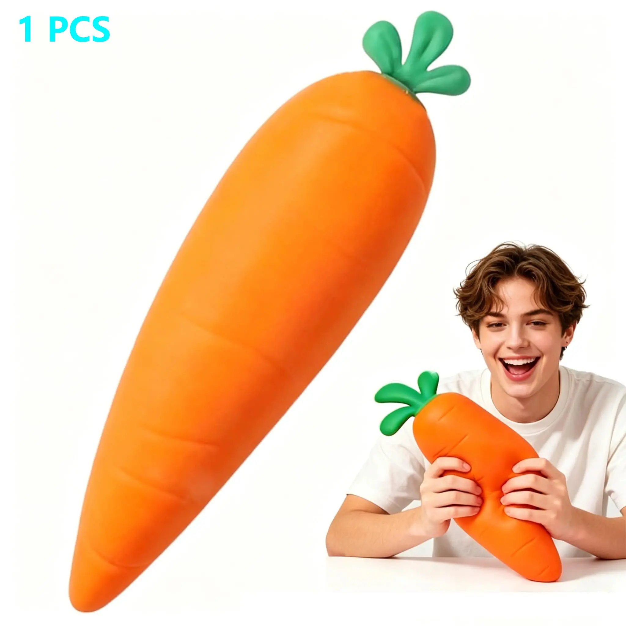 Jumbo Carrot Squishy, Giant Carrot Squishy, Realistic Moldable Soft Squishy, Slow Rising Stress Ball, Anxiety Relief, Party Favors