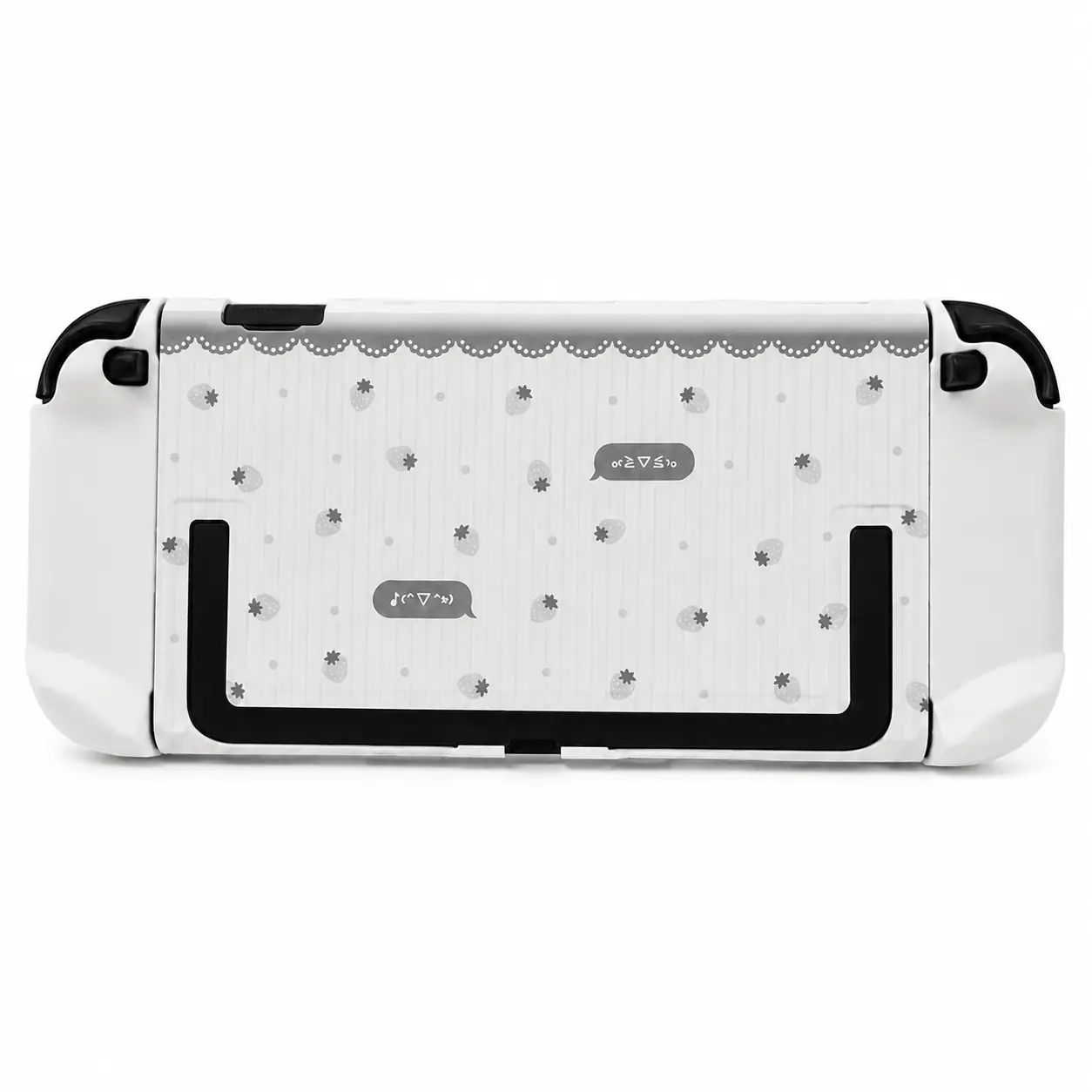 Matte Protective Case for Switch 2 - Cute Strawberry Pattern Split Controller Cover, Slim Ergonomic Grip, Kickstand Access, Gaming Console Accessories