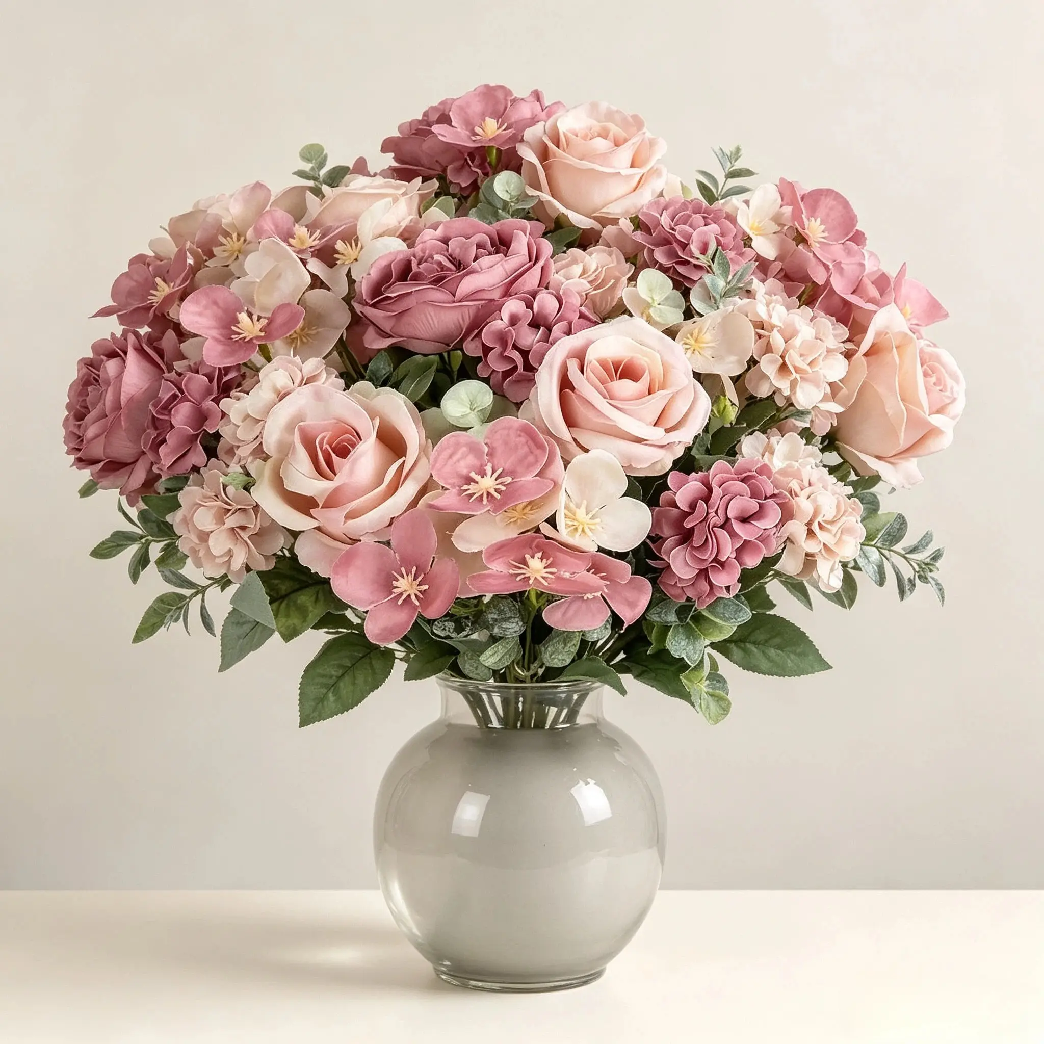 3 Bundles Realistic Fake Peony Bouquet, UV Resistant Plastic, Perfect for Weddings & Home Decor, Ideal Spring Summer Decoration
