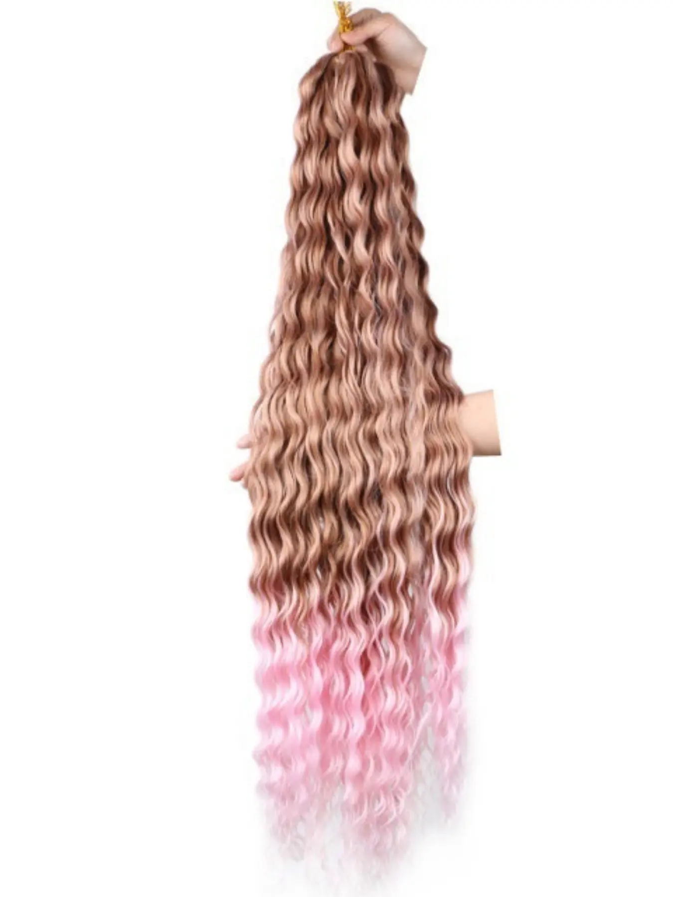 30 Inch Deep Wave Braiding Hair Extensions for Women, Synthetic Bulk Hair, Synthetic Fiber Hair with Curly Wavy Texture, Long Hairpiece for Box Braids and Creative Hairstyles, Easy Styling Hair Extension for Daily and Special Looks