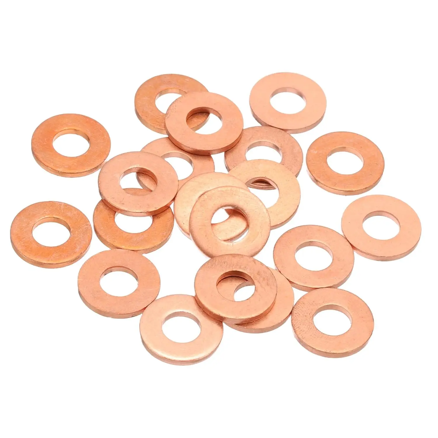 20 count M8 Flat Copper Washers, 8x18x2mm Copper Upgraded Flat Gasket Metric Sealing Crush Ring Washers for Hydraulic Fittings Screw Bolt Nut  Repair