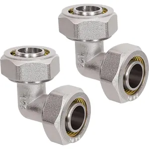 Air Hose tings ,2 Pack 200PSI,3/4 Nickel-Plated Brass Air Piping tings ,3/4 Airline Tubing tings For Shop Garage Compressed Air line System Kit