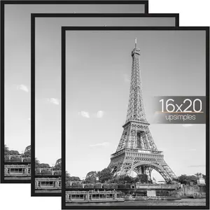 Frame Black 3 count, Poster Frames for Horizontal or Vertical Wall Mounting, Scratch-Proof Wall Gallery Photo Frame