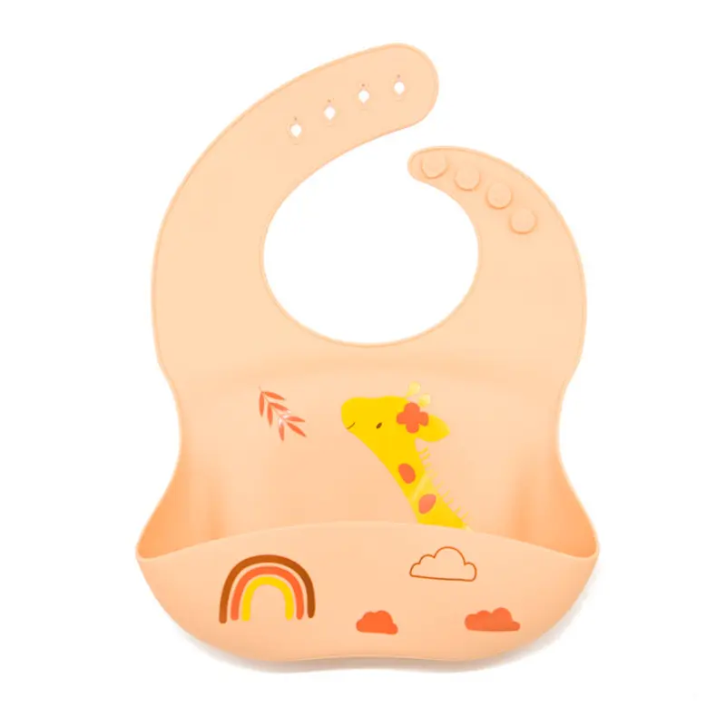 Solid Color Food-Grade Silicone Bib for Babies & Toddlers, Lightweight, Waterproof, and Prop 65 Safe with Food Catcher Pocket, Unisex, Baby Size, Lightweight Fit