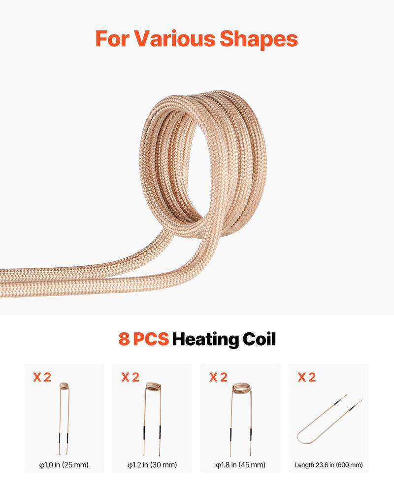 VEVOR Induction Heater Bolt Removal, 1100W 110V Magnetic Induction Heater Kit, Handheld Nut Buster Tool, Mini Heating Machine for Rusty Screw Removing, Car Garage Repairing Tools with 8 Coil and Box