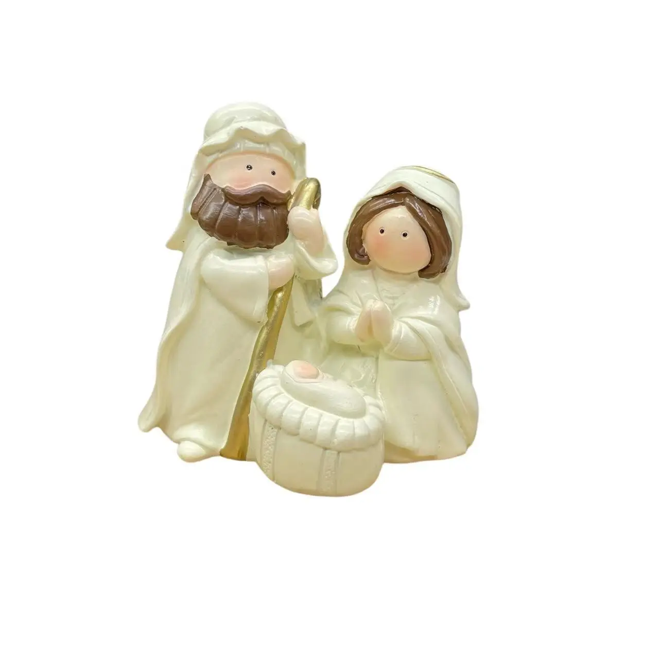 Christmas Resin Hand-Painted Ornament, Santa Claus Figurine, Nativity Scene Decor, Home Office Gift, Festive Decoration