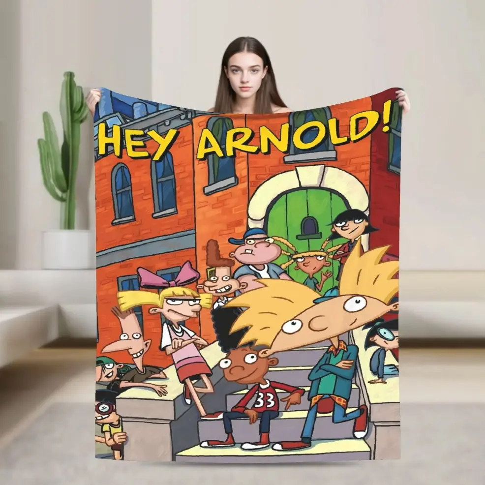 Aura Blankets Hey Arnold Blanket, Premium Soft Cartoon Throw Blanket, Baby & Adult Sizes Available, Warm Graphic Bedspread for Kids & Adults, Suitable for Couch, Chair, Sofa & Bed, Perfect Christmas, Birthday & Holiday Blanket Gift birthday gift