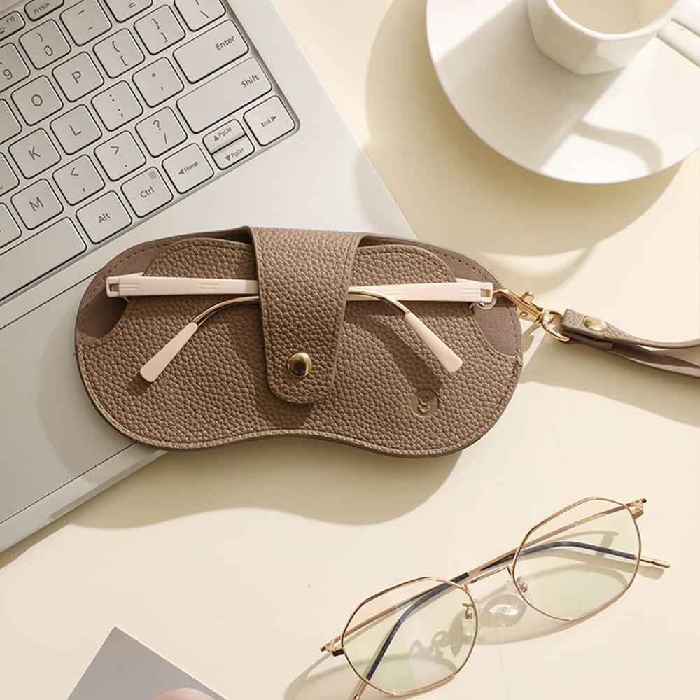 Soft Lychee Pattern PU Leather Glasses Bag Retro Sunglasses Case Portable Myopia Frame Case Simple Eyeglasses Eyewear Storage