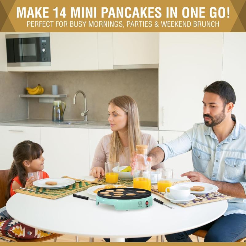 Mini Pancake Maker - 14-Hole Electric Poffertjes Pan - Non-Stick Dutch Mini Pancakes Griddle - Easy to Use, Easy to Clean - for Breakfast, Desserts, Snacks & More Mini Pancake Maker - 14-Hole Electric Poffertjes Pan - Non-Stick Dutch Mini Pancakes Griddle - Easy to Use, Easy to Clean - for Breakfast, Desserts, Snacks & More