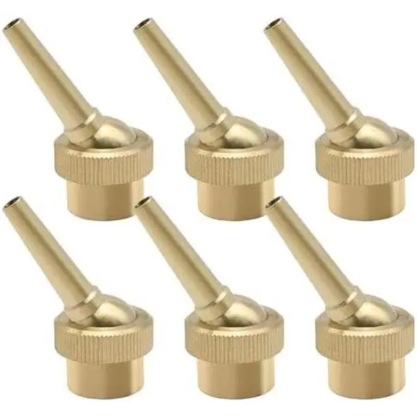 6 count Fountain Jet Nozzle 1/2 inch DN15 BSP Brass Fountain Nozzle Adjustable Direction Fountain Jet Nozzle Jet Fountain  for Garden Pond Landscaping Copper