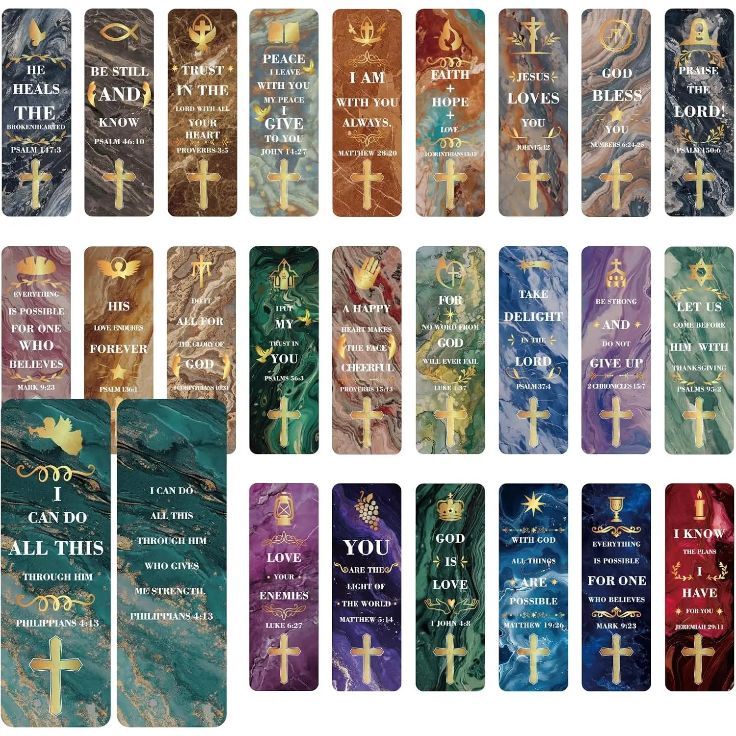 100 Pack Bookmarks with  Verses, Double-Sided Designs Inspirational Christian Bookmark for Women & Men Reading Lover  Book Markers for Classroom Church