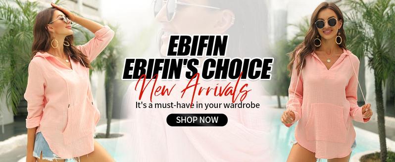 Fashare Women's Beach Cover Up hoodies sweatshirt Long Sleeve V Neck Pocketed Hooded Shirt Top