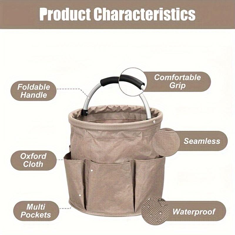 17L Cleaning Caddy with Handle, Cleaning Supply Caddy Foldable Cleaning Caddy Cleaning Products Organizers Portable Cleaning Bucket Organiser for Storing Towels Laundry Room Organiser