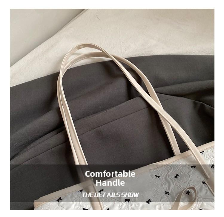 Casual Large Capacity Heart Shaped Butterfly Knot Single Shoulder Bag Trendy Commuter Tote Bag Urban Minimalist Style 2025 Au...