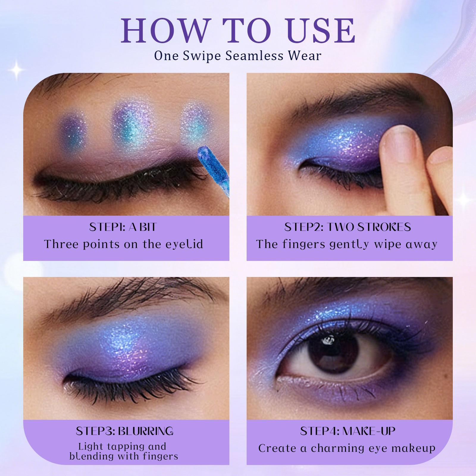 Chameleon Liquid Glitter Eyeshadow, 3 Shades Multichrome Holographic Sparkle for Festival & Party Makeup