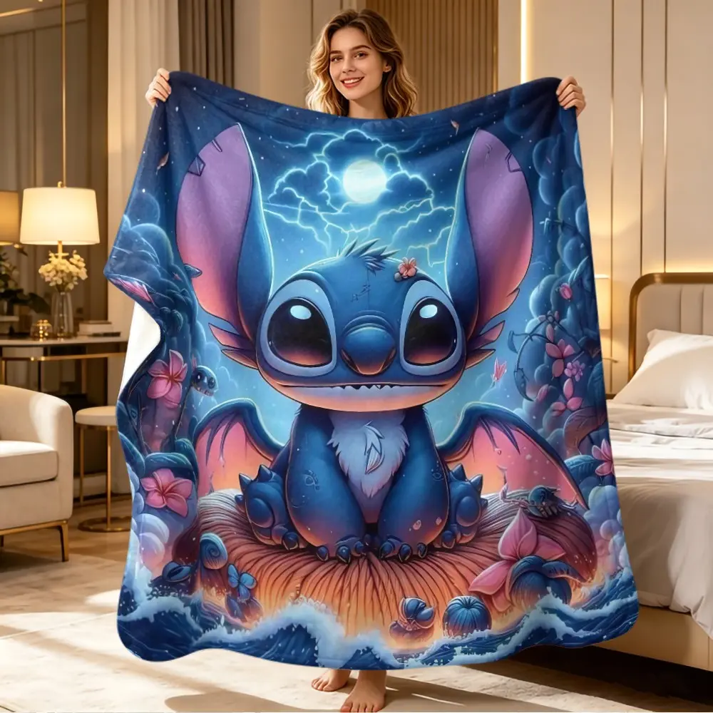 Soft Cartoon Flannel Blanket, Creative Digital Print, Festive Gift for Christmas, Halloween, Thanksgiving, Multi-Purpose Rug