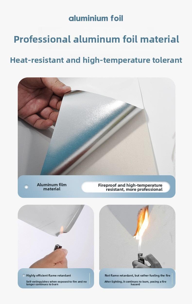 Thickened kitchen oil-proof stickers, high temperature resistant, waterproof and moisture-proof, suitable for kitchen cabinets, wallpaper, stovetops, and countertops. (Aluminum foil paper)