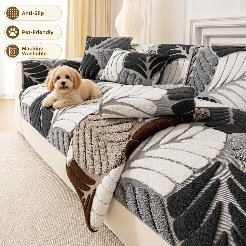 1pc Jacquard Sofa Cushion, Soft Velvet Wild Pattern, Safe Comfortable Edge Design, Multi-Functional, Various Sizes Available