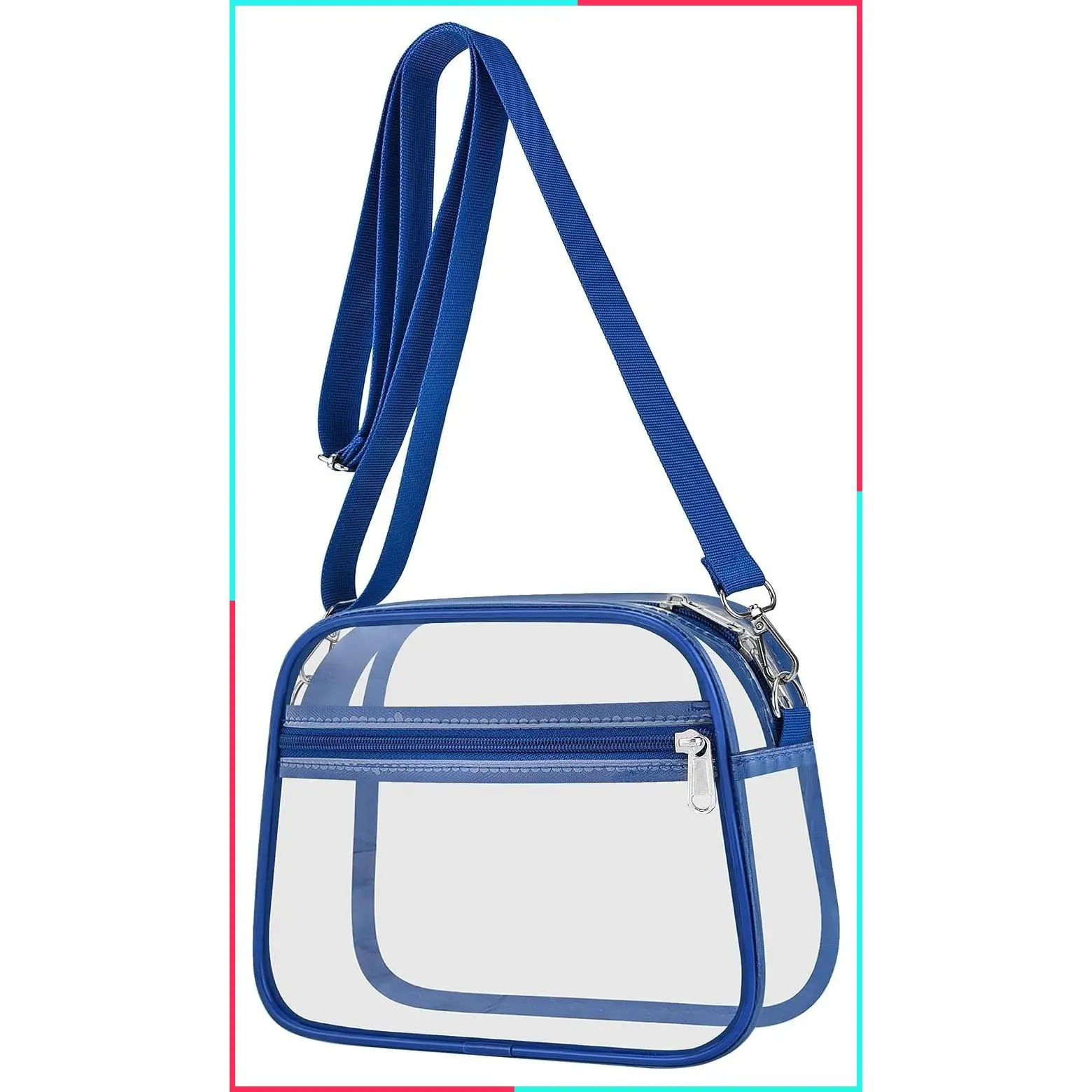 Clear Stadium Approved Bag Unisex 0.4mm Thickened Waterproof PVC Transparent Handbag for Concerts, Game Days, Outdoor Events