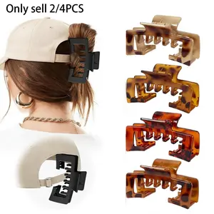 Hat-Friendly Claw Clips for Baseball Caps, 2/4 PCS Trucker Hat Hair Clips for Women, Hat Claw Clip for Women, Adjustable Trucker Hat Hair Clips for Thick Thin Hair, Large Hat Claw Clips for Gym Beach Holiday Outing, Hair Claws Set