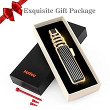 Butane, Windproof Cooking Lighter, Refillable Jet Butane Lighter with Safety and Fire Lock, Gift Box Package (Gas Not Included) (Carbon)