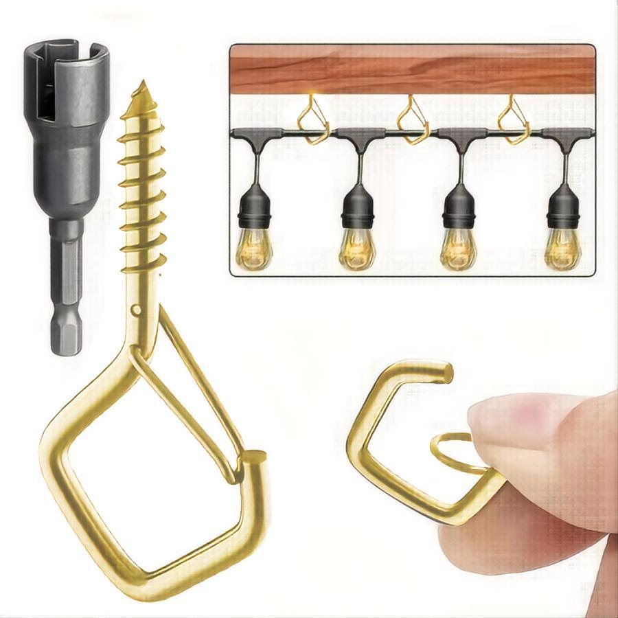 Hanging Screw Hooks with Accessories, 20pcs Outdoor String Light Hanging Hooks for Plants Wall Wood Ceiling Installations