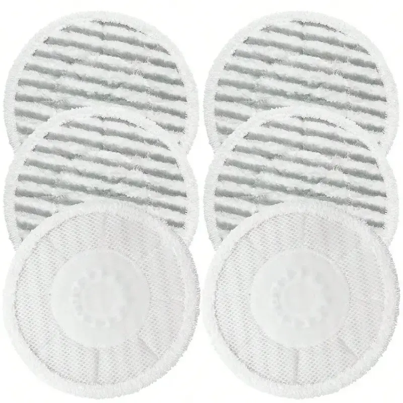 6-Pack Replacement Steam Mop Pads, Compatible with Shark Models, Removable, Steam Cleaning & Washing, Disinfected, Washable, Anti-Dirty Grip
