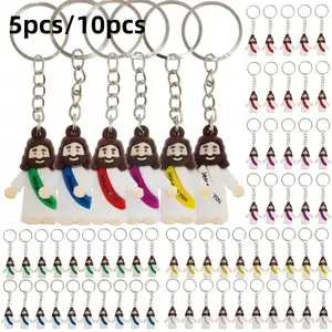 Jesus Keychain 'jesus Loves You' Mini Statue, Christian Keychain for Easter Eggs, Church Events, Religious Party Gifts