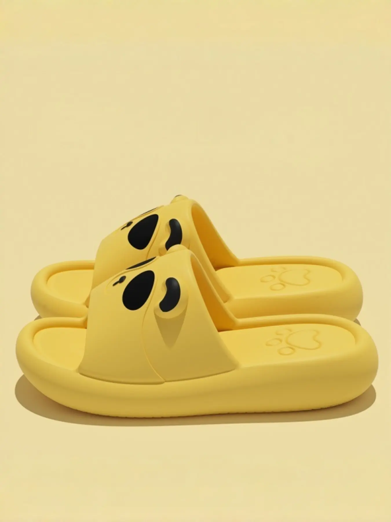 Cute Cartoon Panda Thick Sole Slippers for Women, Soft Elastic Eva Anti-Slip Home Sandals, Student Outdoor Comfortable One-Strap Shoes