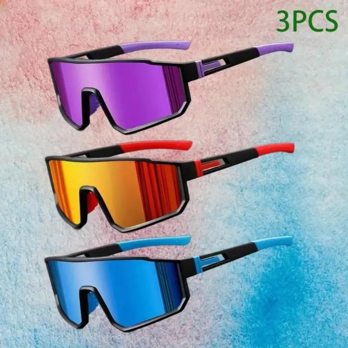 Unisex 3-Pack Polarized Sports Sunglasses for Men Women, UV400 Windproof Eyewear with Non-Slip Rubber Grip, Lightweight Shades for Running Hiking Cycling