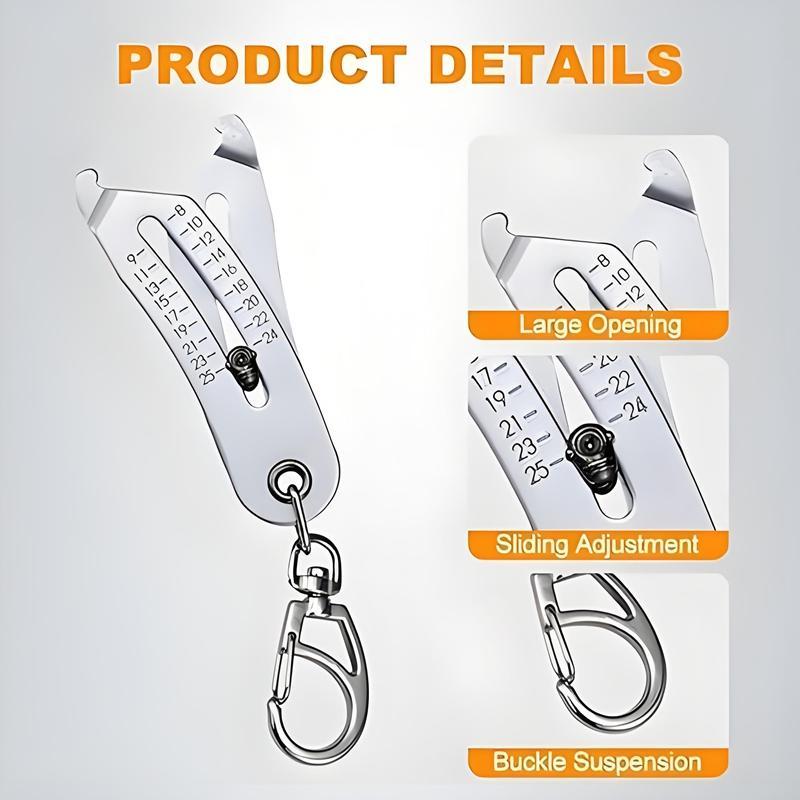 Portable Thread Size Checker, Handheld Measuring Tool, Bolt & Nut Identifier Size Measuring Tool, Accurate Bolt Size Finders Keychain, Hardware