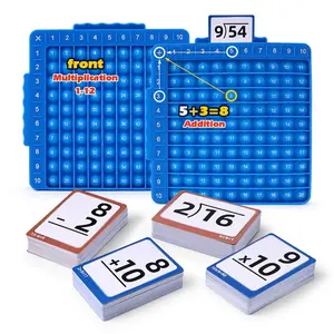 Math Press Bubble Board Addition Subtraction Multiplication Division, 4-In-1 Double-Sided Flashcards, Stress Relief, Kids' Birthday Gift. Kids Addition Subtraction Multiplication Division. Learning Tool, Homeschool Early Education Math Game.