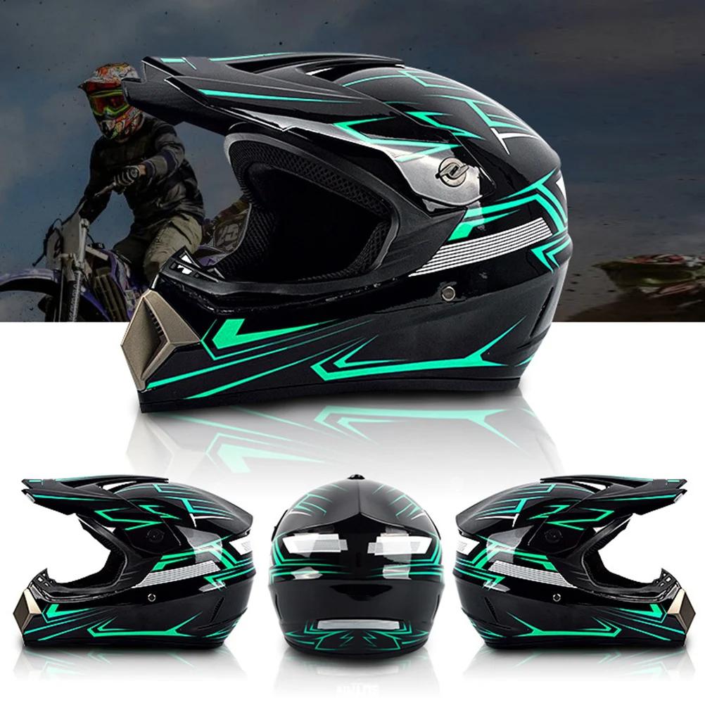 Phantom Ghost Unisex Riding ElectricMotorcycle Helmet Trendy Off-Road Full FaceSafety Helmet with Goggles Face MaskGloves