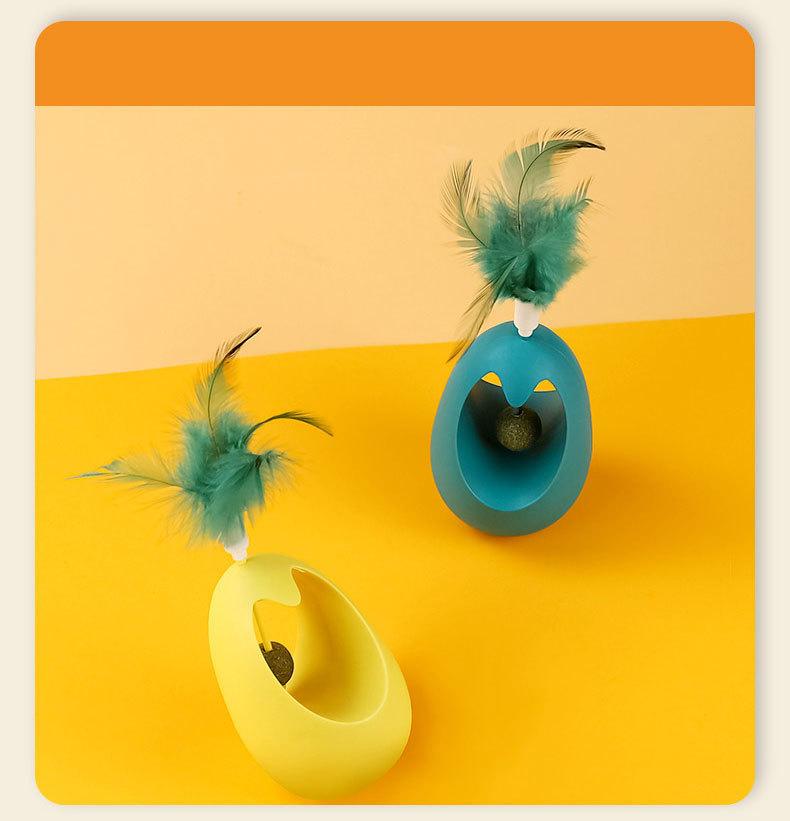 Interactive Catnip Mint Ball - Natural Catnip Lollipop for Chewing & Playing - Crunchy Dental Toy for Teeth Cleaning - Durable & Fun Cat Teething Toy for All Ages