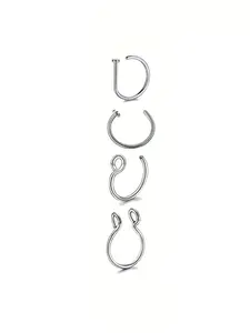 Fake Nose Ring, Stainless Steel Non Pierced Faux Septum Clip on Nose Ring, Faux Septum Piercings, Fake Lip Nose Cuff, No Piercing Jewelry for Woman and Man Gift, Nose Rings Hoops, Chic Body Jewelry