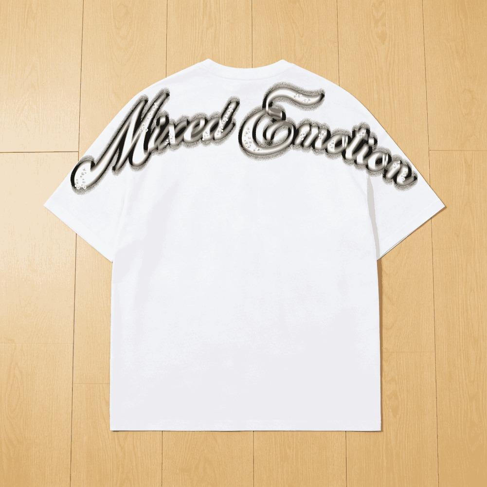 Vintage Cartoon Monster Print 100% Cotton T-Shirt Men Y2K Summer Short Sleeves Oversize Tshirt Streetwear Women Tops