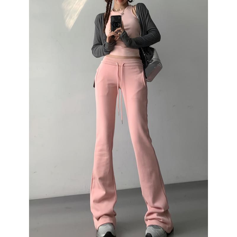 Drawstring Flare Leg Pants, Casual Forbidden Pants For Spring & Summer, Women's Clothing Drawstring Flare Leg Pants, Casual Forbidden Pants For Spring & Summer, Women's Clothing
