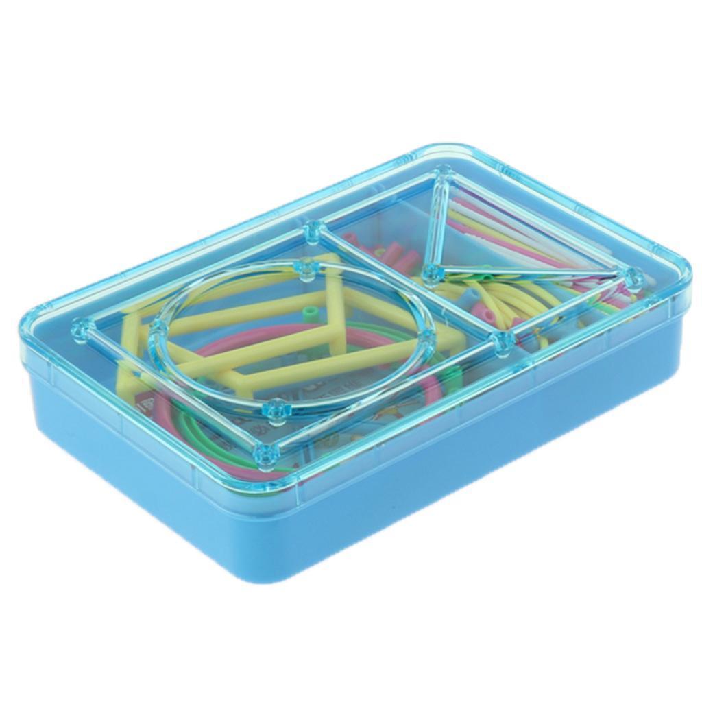 Blue Pink Random Color Box Of DIY 3D Shape Geometric Model Kid Math Geometry Educational Aids Learning Math Manipulatives Set
