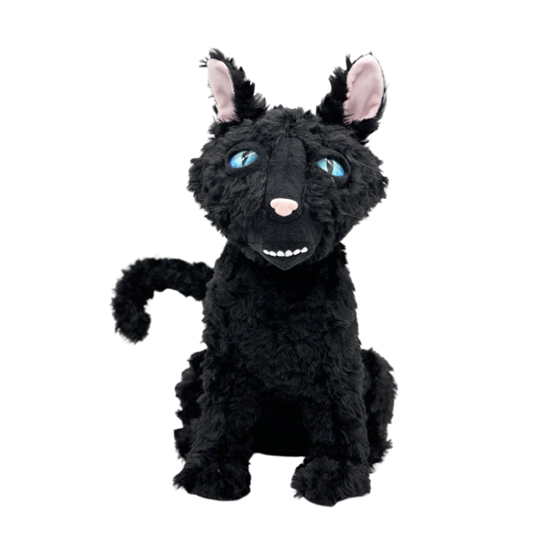 34cm/13.38in Black Cat Plush Toy, Cute Cat Plushie, Stuffed Animal Anime Doll, Desk Ornament, Decorative Toy, Perfect Toy, Soft Stuffed Figure, Huggable Collectible, Soft Cuddly Gift