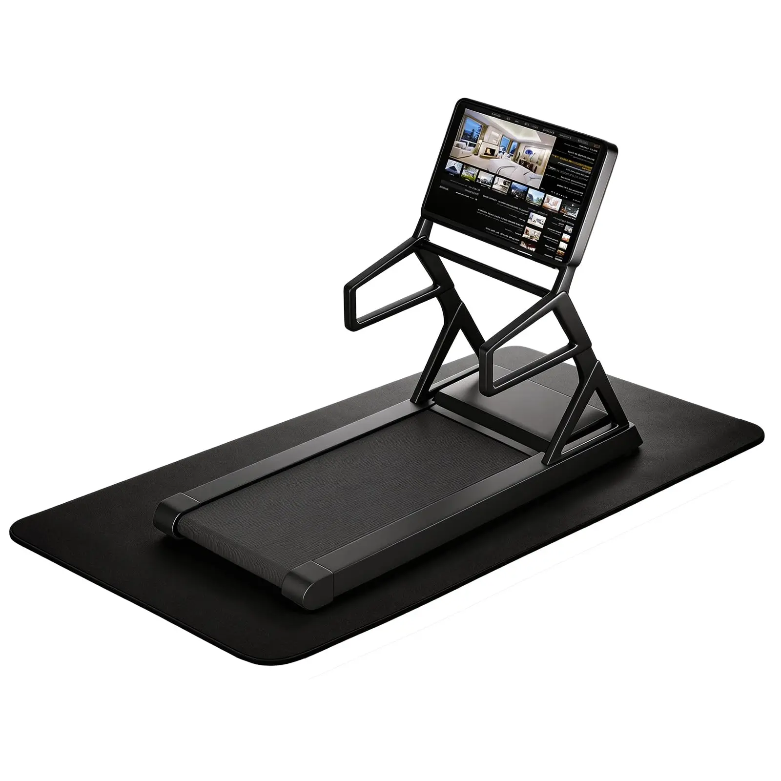 Durable Non-Slip PVC Shock-Absorbing Gym Mat, Multi-Size Gym Mats (59x28in, 180x90cm, 150x70cm) with 0.24in-6mm Thickness, Floor Protection for Treadmills, Spin Bikes