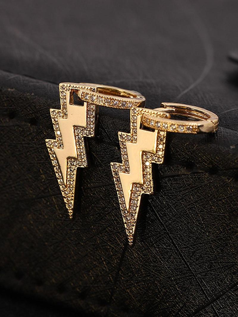 Rhinestone Lightning Design Dangle Earrings, Fashion Jewelry for Party, Daily Clothing Decor, Trendy All-match & Exquisite Jewelry for Birthday Gift, Statement Earrings, Versatile Earrings