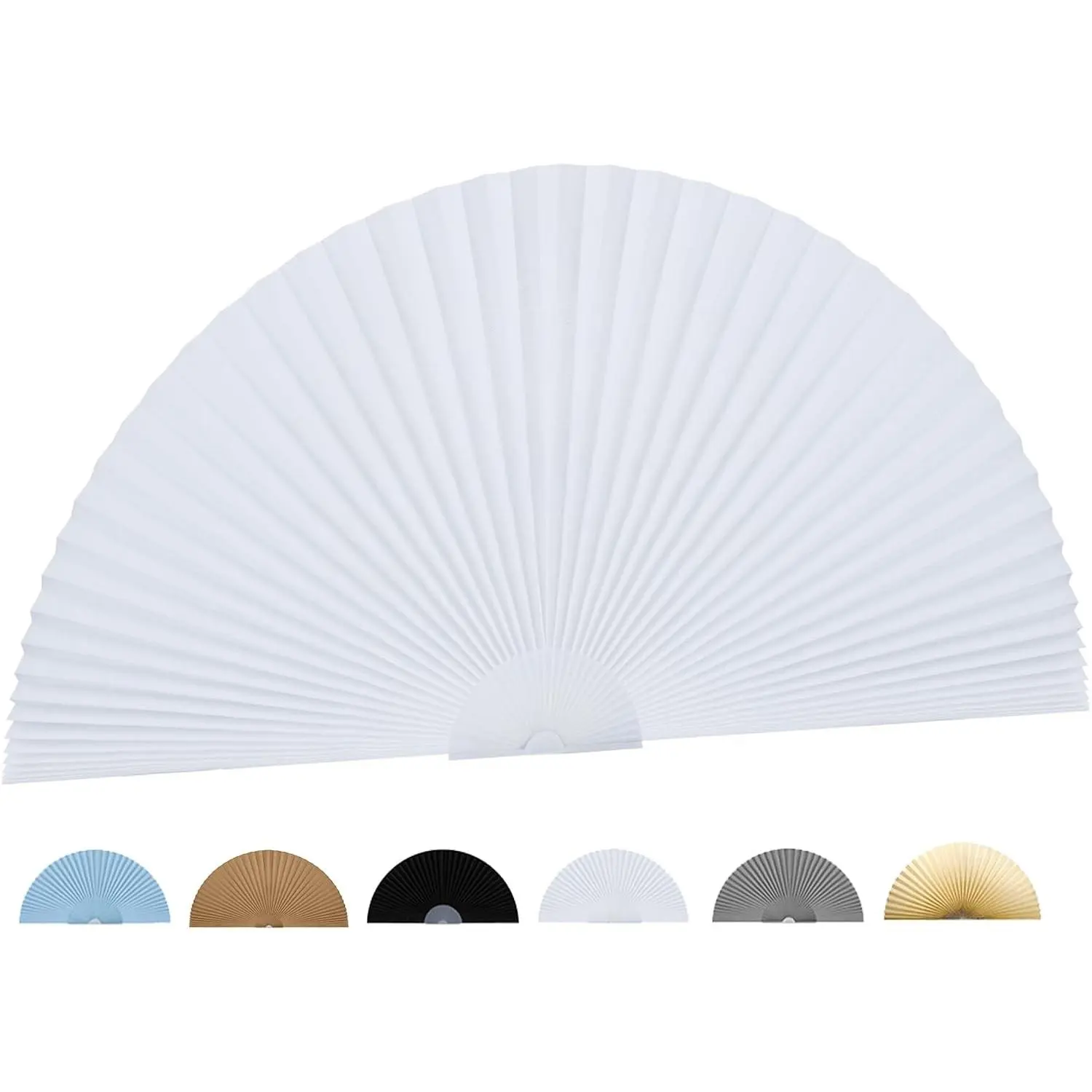 Half Circle Arch Window Shade Curtains Moon Pleated Light Filtering Blinds Temporary Half Round Window Covering Easy to Cut and Install, White, 36x18Inches