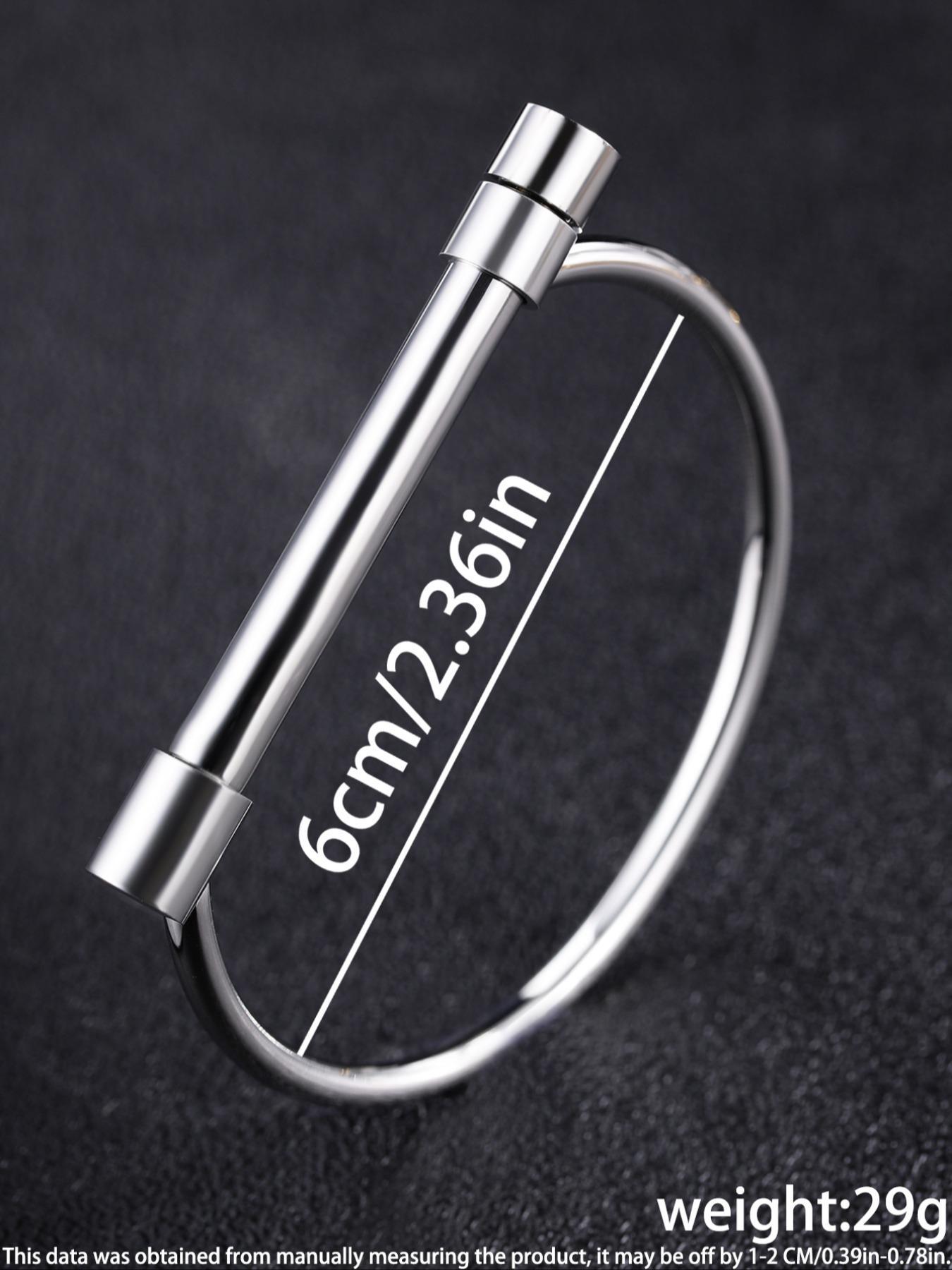 Unisex Street Style Horseshoe Shaped Trendy Stack Bangle, Trendy Minimalist Elegant Bangle Bracelets, Fashionable Vintage Jewelry for Women & Men As Gift, Modern Fashion Accessories, Stainless Steel Bracelet