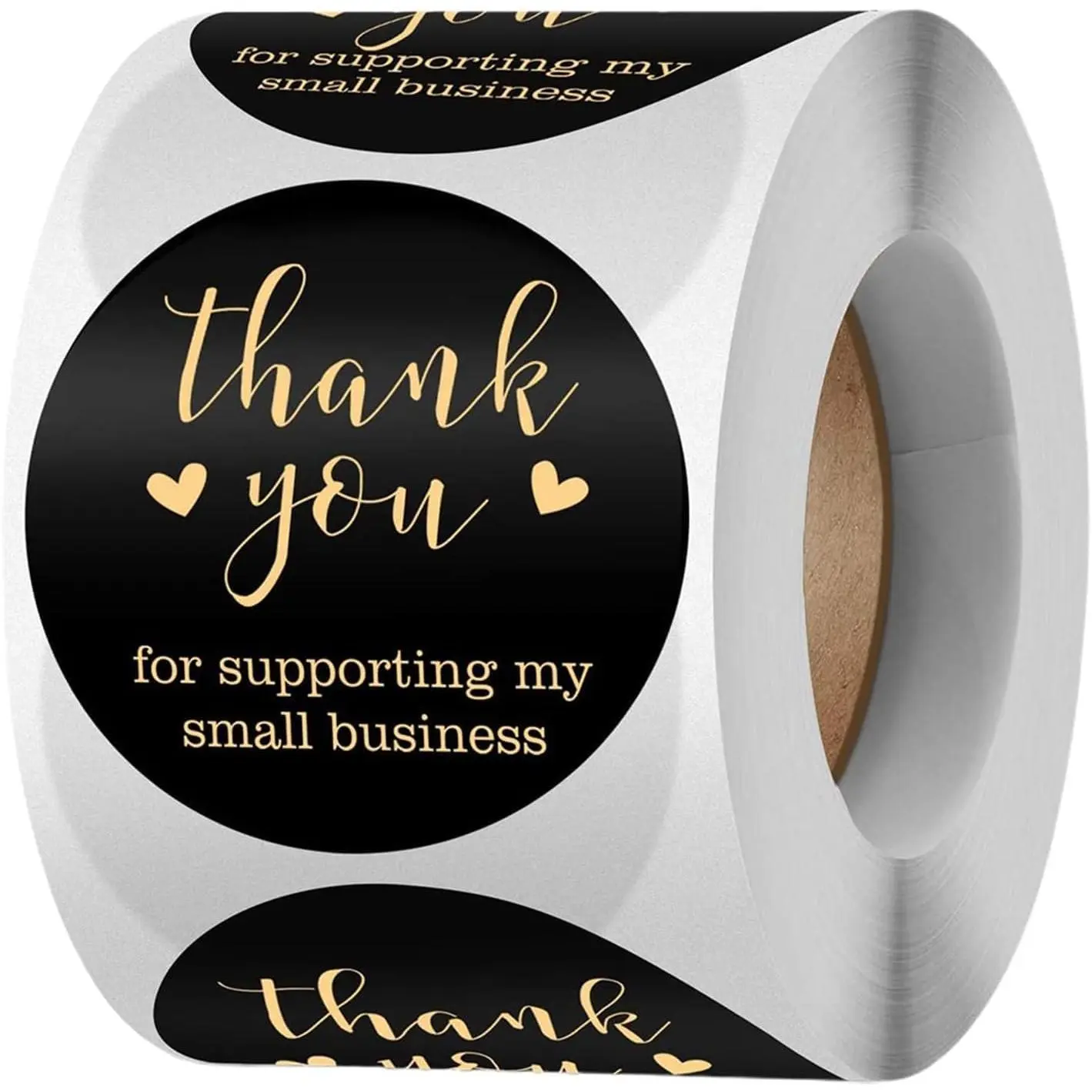 Black Thank You Stickers, for Supporting My Small Business   Envelopes Wrapping Label Tag  Stickers -Purpose Labels (2.5cm)