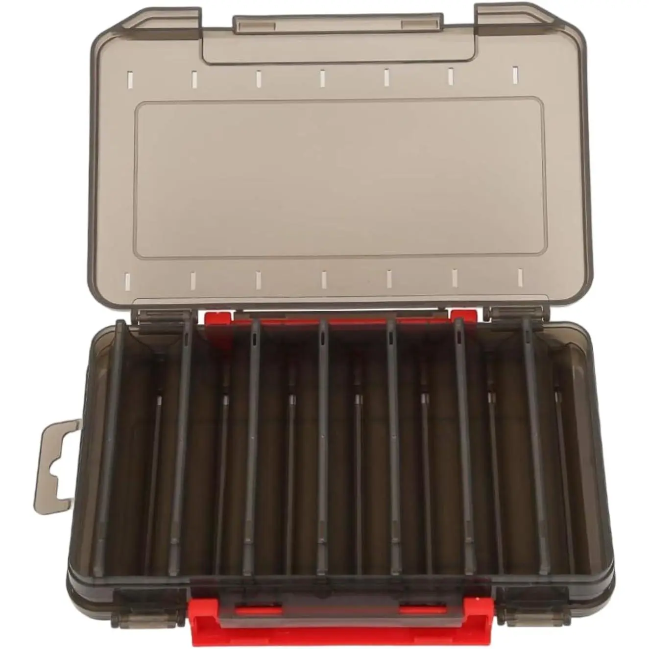 Double Sided Fishing Tackle Box Organizer - Functional Fishing Gear with Transparent Lid, Dividers, Trays, Organized Slots for Crankbaits, Hooks; Portable Storage Case for Kayak Boat Freshwater Fishing