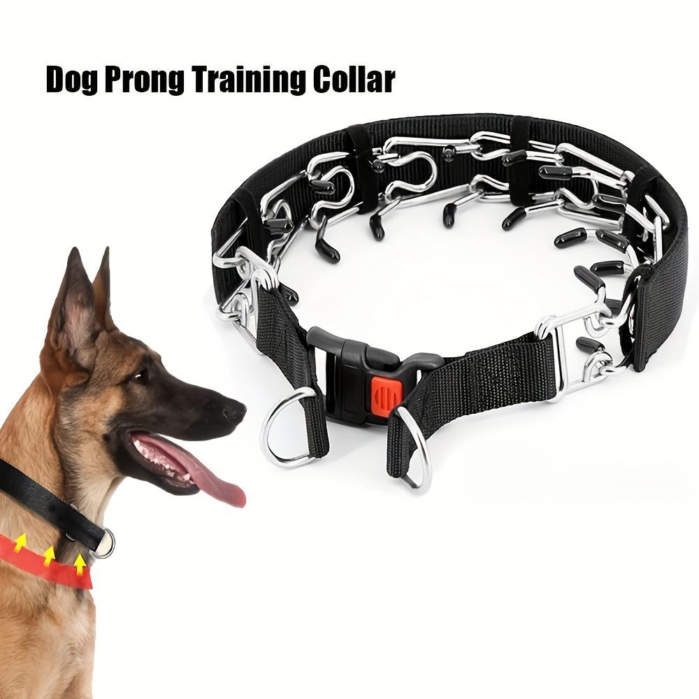 Adjustable Anti-Pull Dog Training Collar with Quick Release Buckle and Metal Spikes - Heavy-Duty Nylon Collar for Small to Large Dogs (Puppies and Adult Dogs) - Barking Control and Traction Obedience Aid, Durable Behavior Correction Collar
