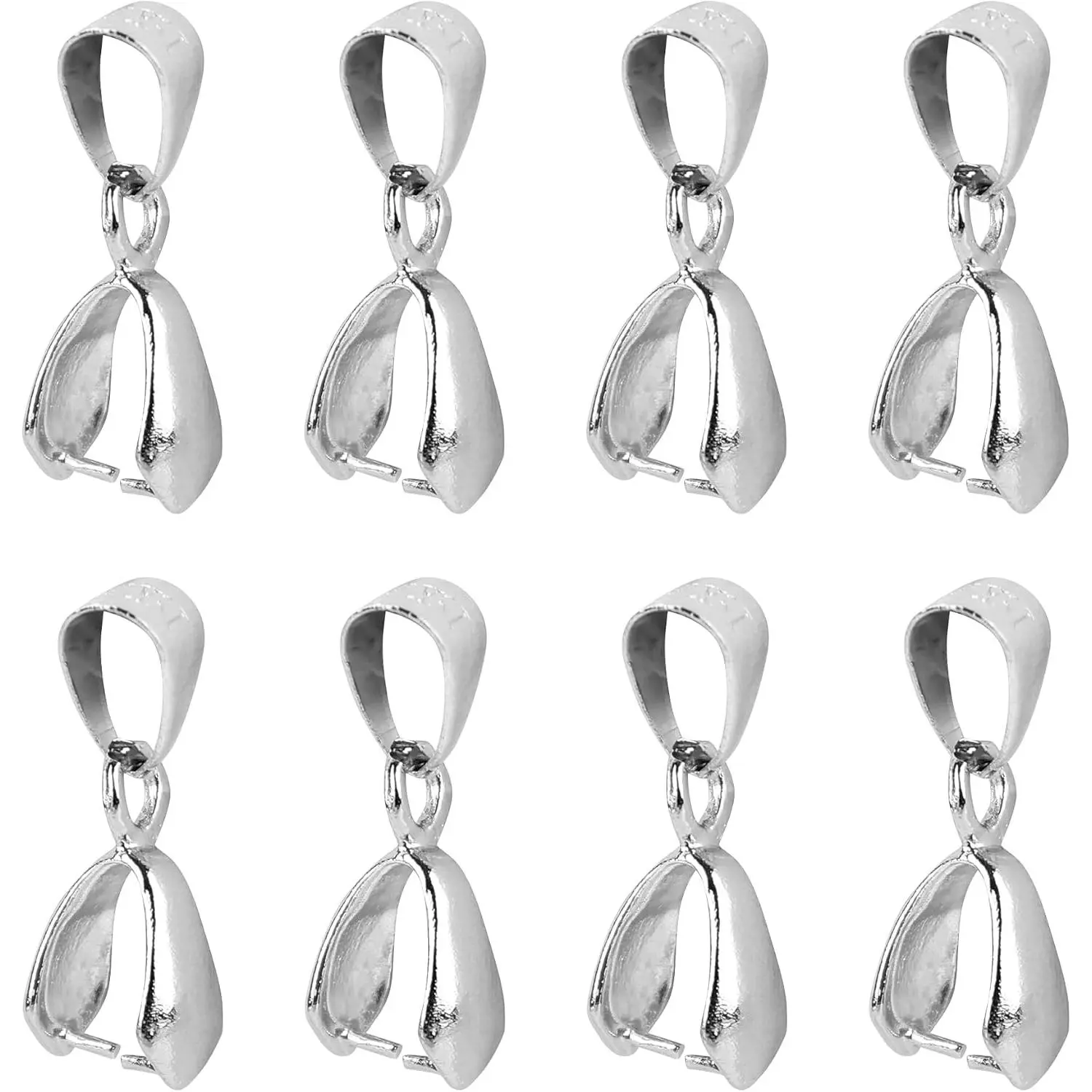 , 50 Pack Metal Pinch Clip Bail Clasp Dangle Bead Pendant Connector Findings for  Making Buckles Charm Connection ()