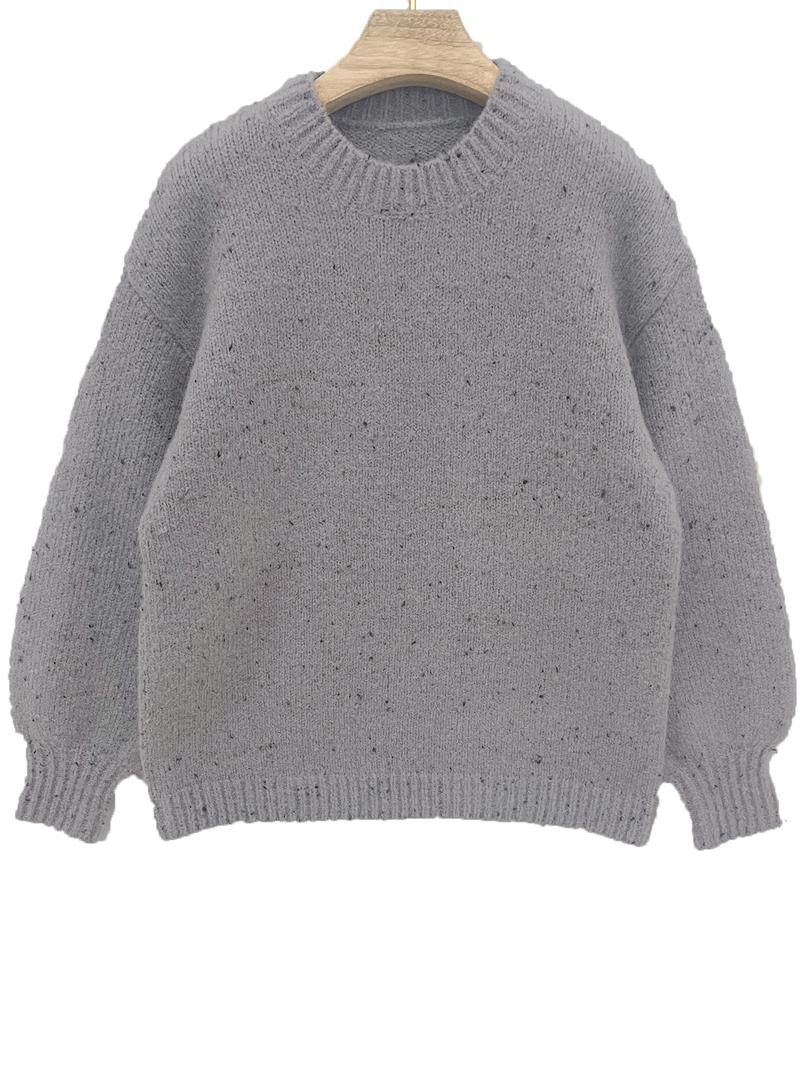 Women's Plain Drop Shoulder Sweater, Casual Long Sleeve Round Neck Jumper for Fall & Winter, Fashion Ladies' Knitwear for Daily Wear