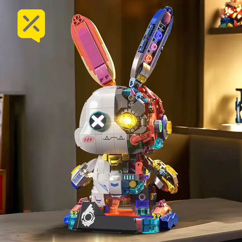 [Assembled Model Gift] 1377pcs Steampunk Mechanical Rabbit | Metallic Building Blocks Toys | Adult Decompression Assembled Model | National Tide Creative Desktop Ornaments | Christmas Gift [Ship in 48H